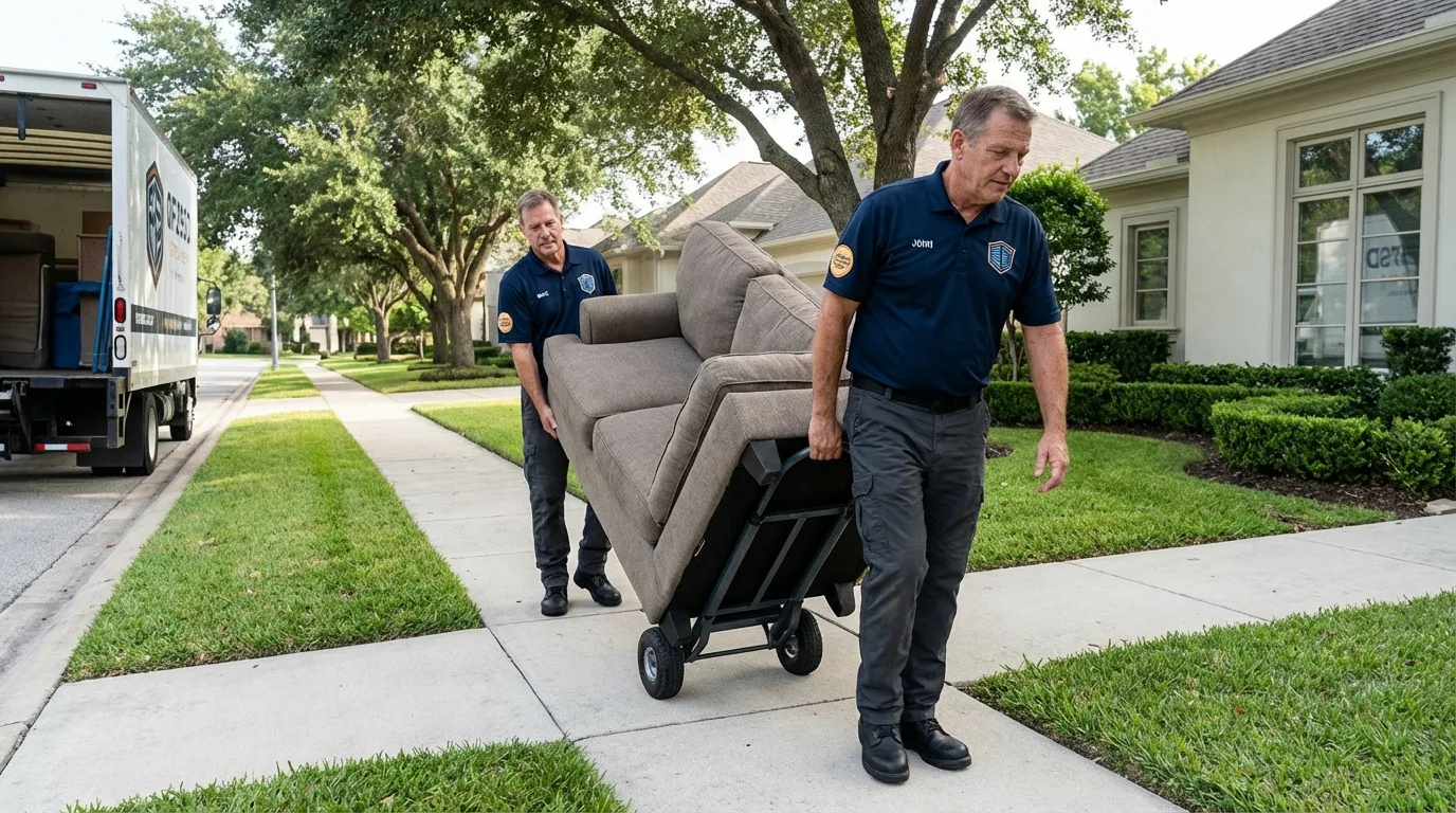 Local residential moving crew loading furniture in Nesconset, NY
